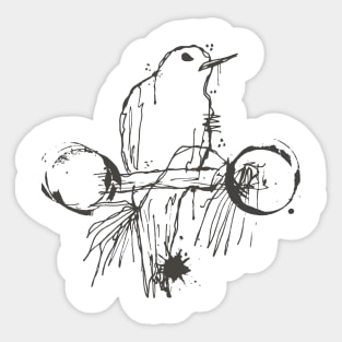 fairy tern on a branch outline sketch Sticker